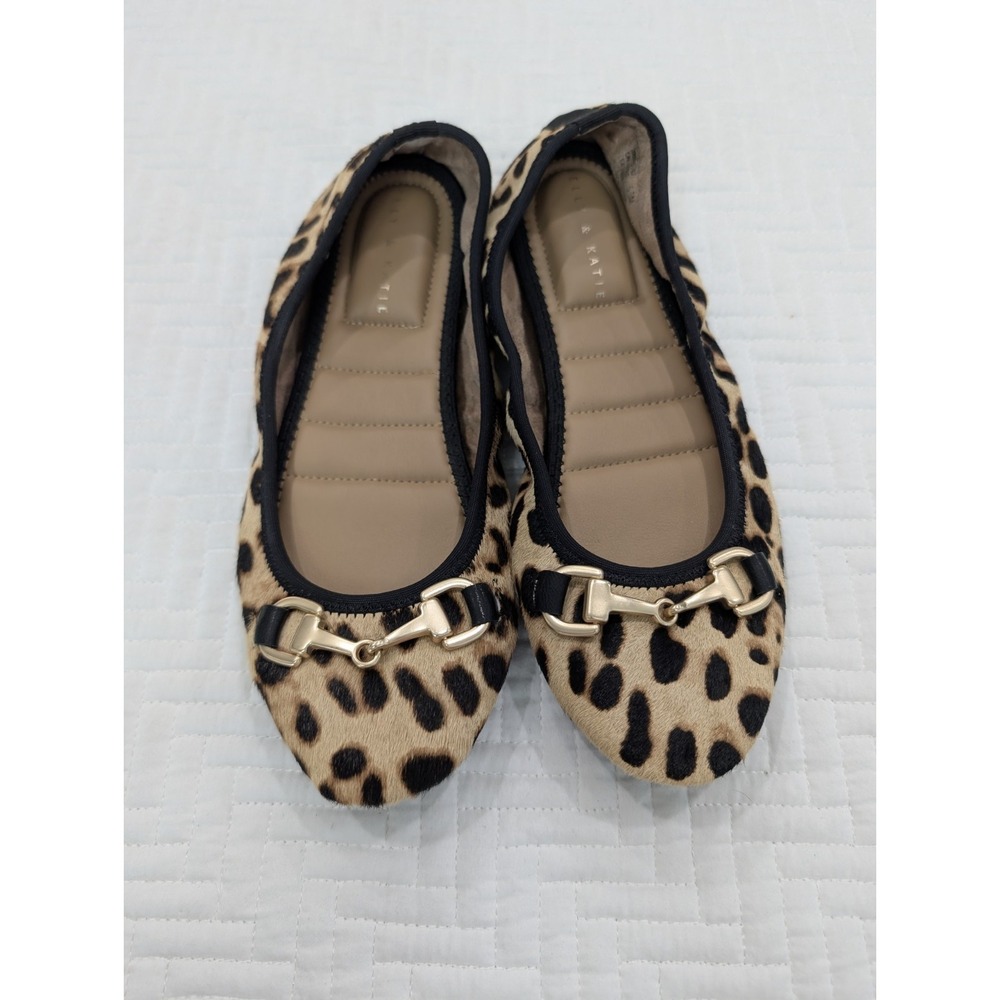 Kelly & Katie Calypso Ballet Flat Shoes Calf Hair Dyed Leopard‎ Print Size 6.5